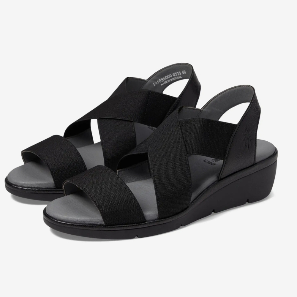FLY LONDON NOLI056FLY Black Wedge Heels NWT‎